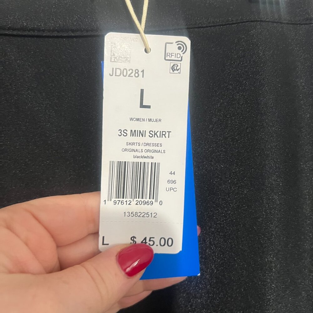 Adidas Women's 3 Stripes Mini Skirt JD0281 Size Large Brand New - Picture 5 of 6